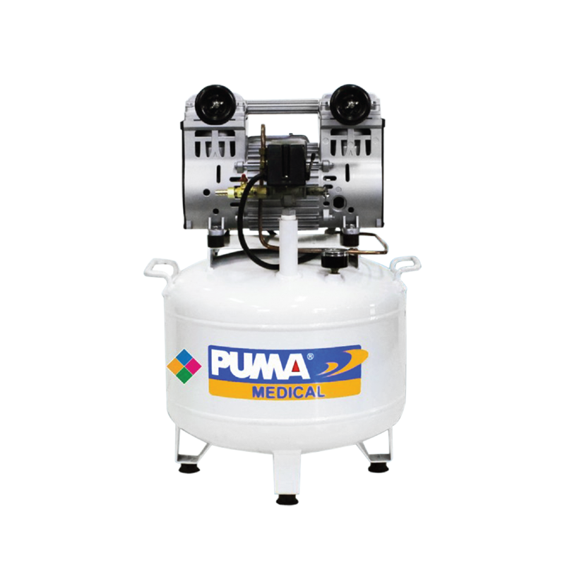ปั๊มลมสำหรับทันตกรรม แบบ Oil Less PUMA WD-230 ขนาดถังลม 30 ลิตร 2 แรงม้า จำนวน 2 ลูกสูบ 220V