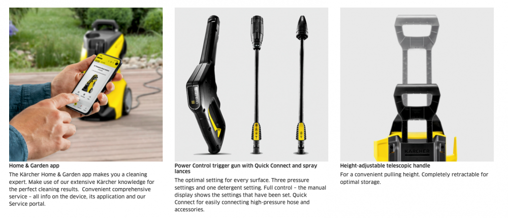 เครื่องฉีดน้ำแรงดันสูง Karcher K3 Power Control แรงดัน 120 Bar 1.676-100.0