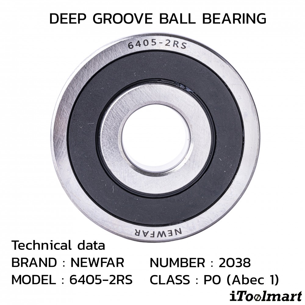 ลูกปืน Newfar 6405 2RS ฝายางปิด 2 ข้าง ความแม่นยำ P0  Abec 1 