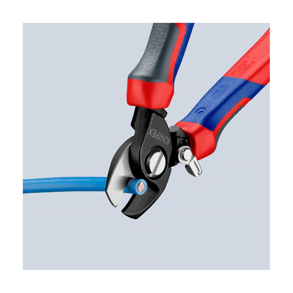 คีมตัดสายไฟ Knipex 95 22 165 ระบบล็อคสปริง ด้าม 2 วัสดุ 165 mm