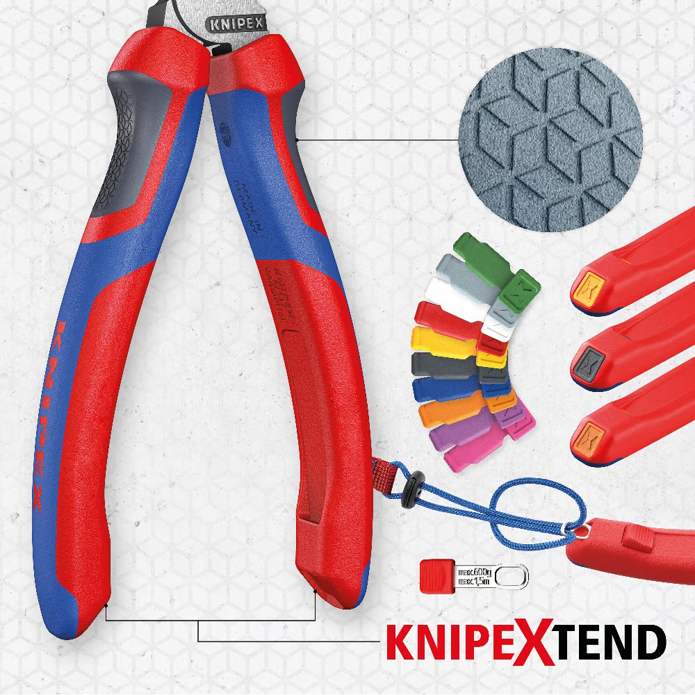 คีมตัดสายไฟ Knipex 95 12 165 SB ด้าม 2 วัสดุ 165 mm