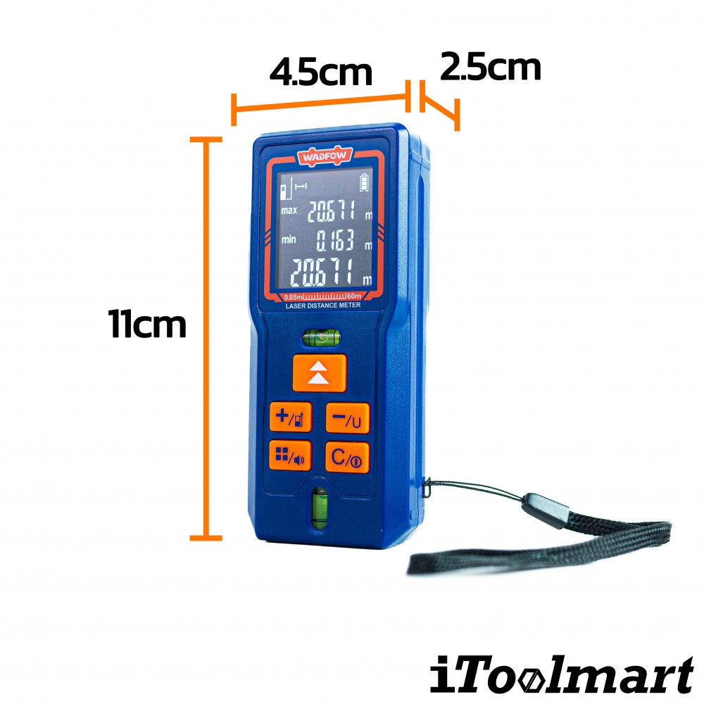 เครื่องวัดระยะเลเซอร์ WADFOW WDL1506 ช่วงการวัด 0 05   60 เมตร