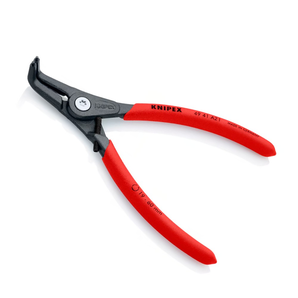คีมถ่างแหวน Knipex 49 41 A21 คีมถ่างปากงอ 90 องศา สำหรับประกอบแหวนล็อคสลักบนแกน