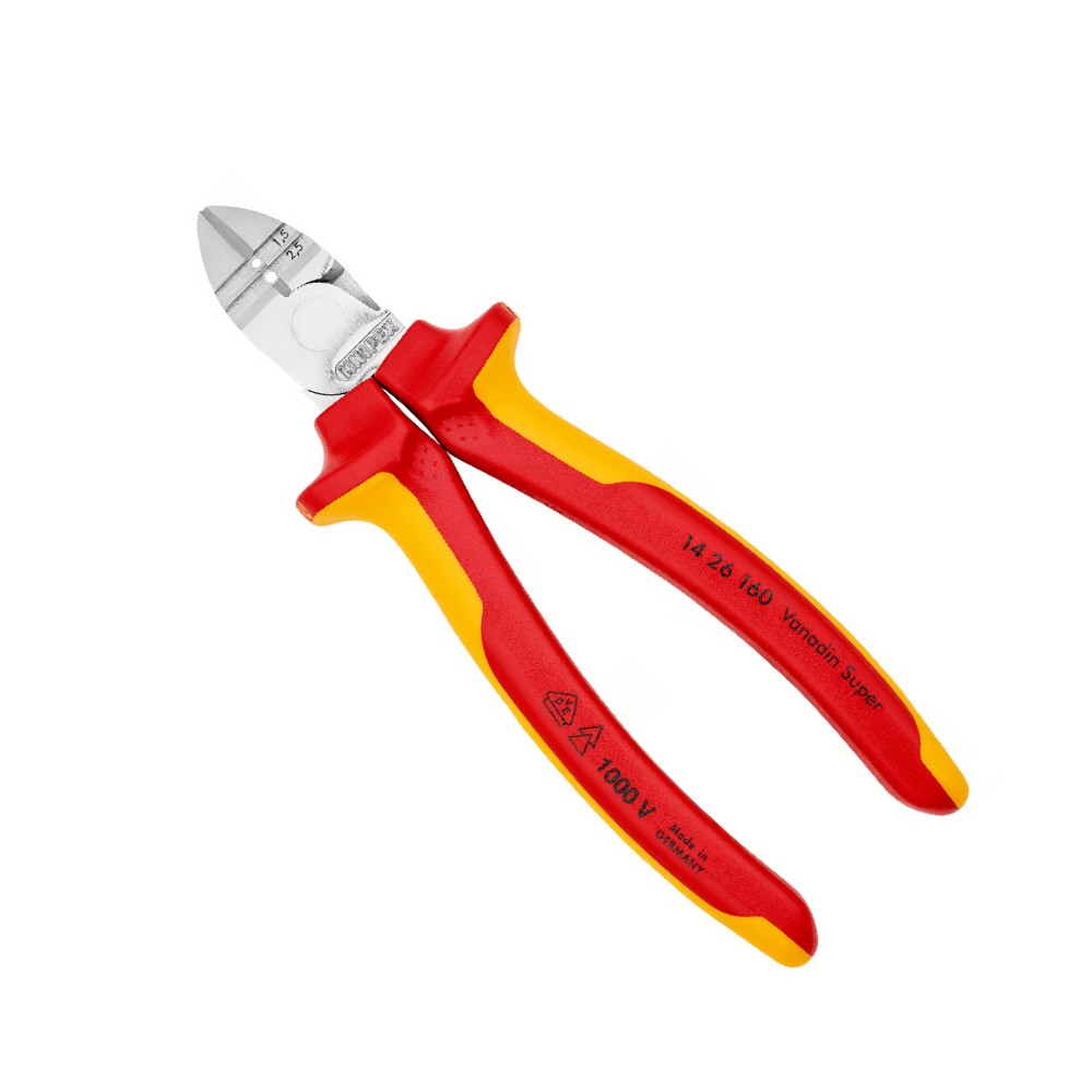 คีมตัดสายไฟ Knipex 14 26 160 SB ปอกได้ ด้าม VDE 160 mm