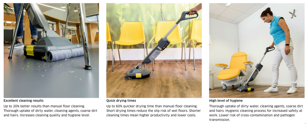 ไม้ถูพื้นไฟฟ้า Karcher BR 301 C Bp Pack 1830 EU New 17830500