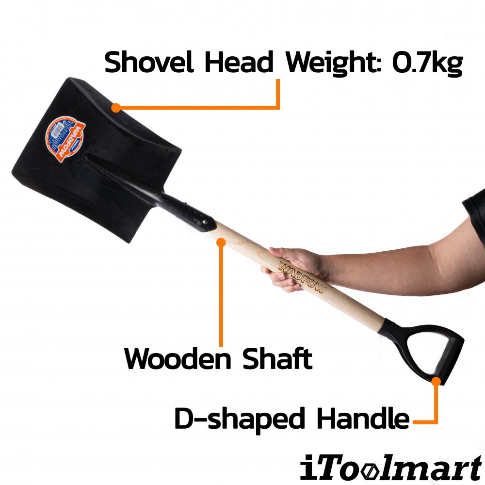 พลั่วเหล็ก ด้ามไม้ WADFOW 1000mm WSE1317