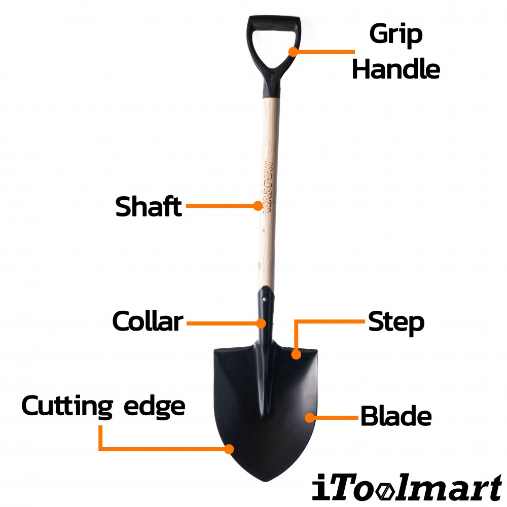 พลั่วเหล็ก ด้ามไม้ WADFOW 1000mm WSE1327