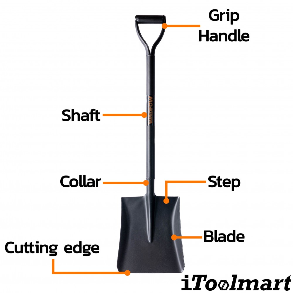 พลั่วเหล็ก ด้ามเหล็ก WADFOW 1000mm WSE3314