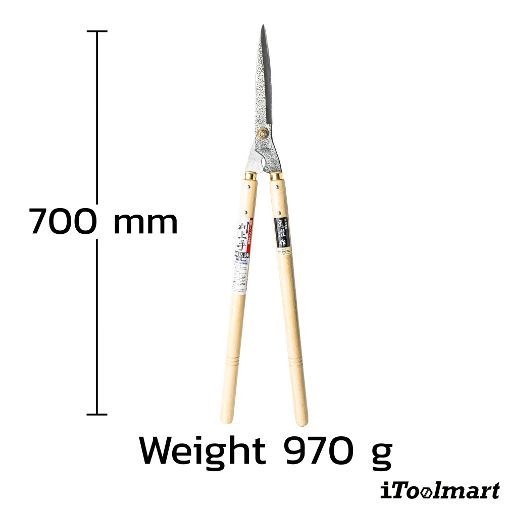 กรรไกรตัดแต่งพุ่มไม้ Dokan No 0128 Hedge Shears ด้ามไม้โอ๊ค