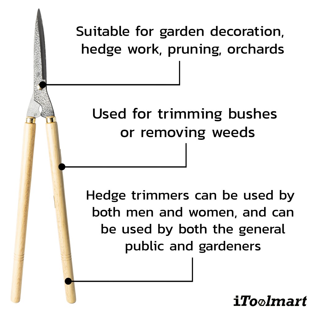 กรรไกรตัดแต่งพุ่มไม้ Dokan No 0128 Hedge Shears ด้ามไม้โอ๊ค
