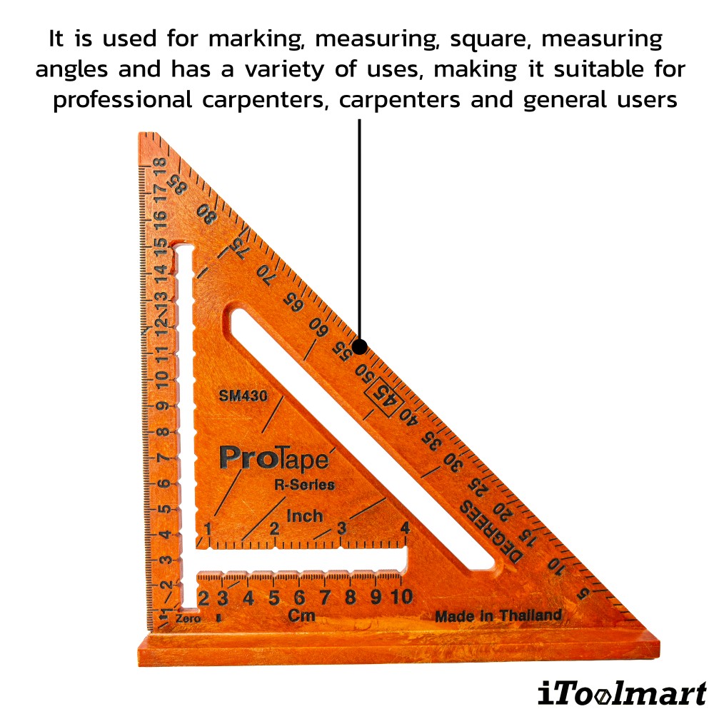 สเกลเมตริก PROTAPE SM430 ฉากสามเหลี่ยม ความยาว 220 มม 