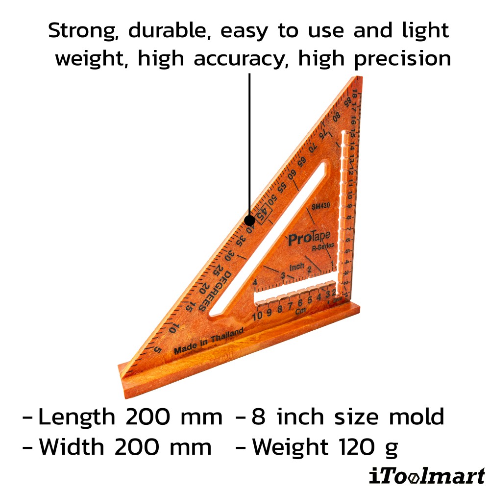 สเกลเมตริก PROTAPE SM430 ฉากสามเหลี่ยม ความยาว 220 มม 
