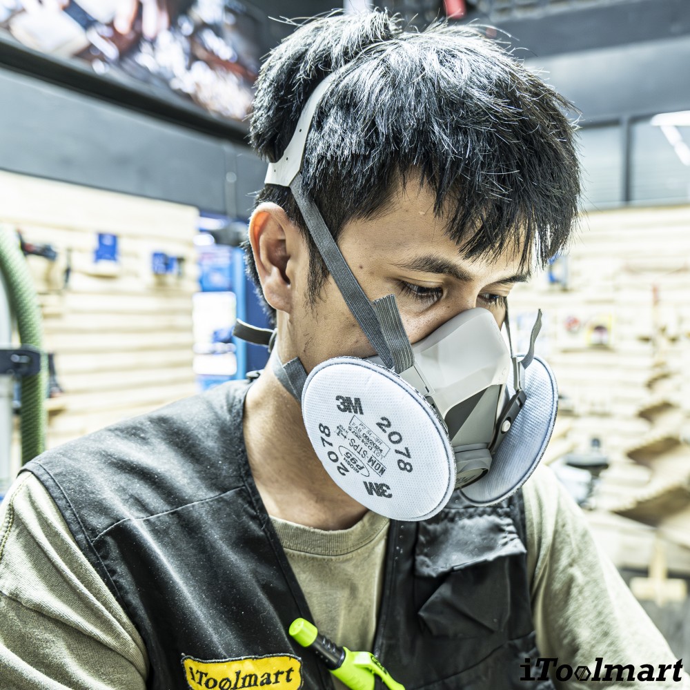 หน้ากากกันสารเคมี 3M 6100 หน้ากากครึ่งหน้าชนิดไส้กรองคู่ ขนาดกลาง