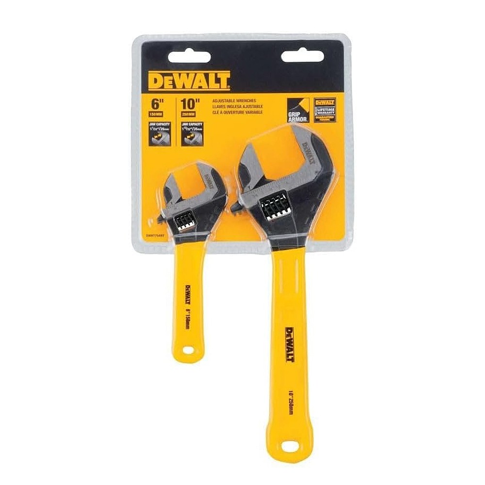 ประแจเลื่อน DEWALT DWHT75497 แบบมีด้ามจับ ขนาด 6 นิ้ว 10 นิ้ว 2ตัว ชุด ประแจเลื่อน DEWALT DWHT75497 แบบมีด้ามจับ ขนาด 6 นิ้ว 10 นิ้ว 2ตัว ชุด