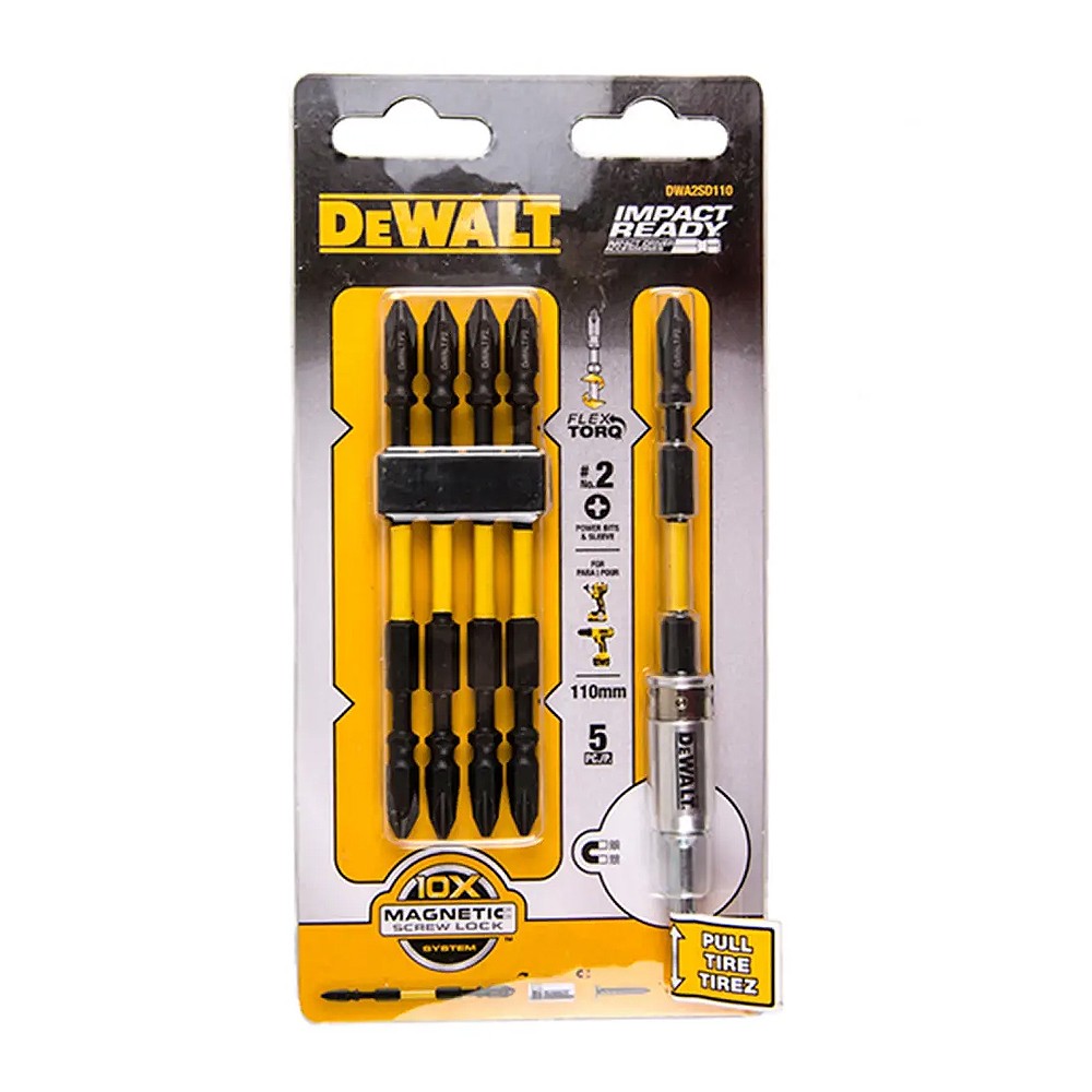ชุดดอกไขควงกระแทก DEWALT DWA2SD110 ความยาว 110 mm   5 ชิ้น 
