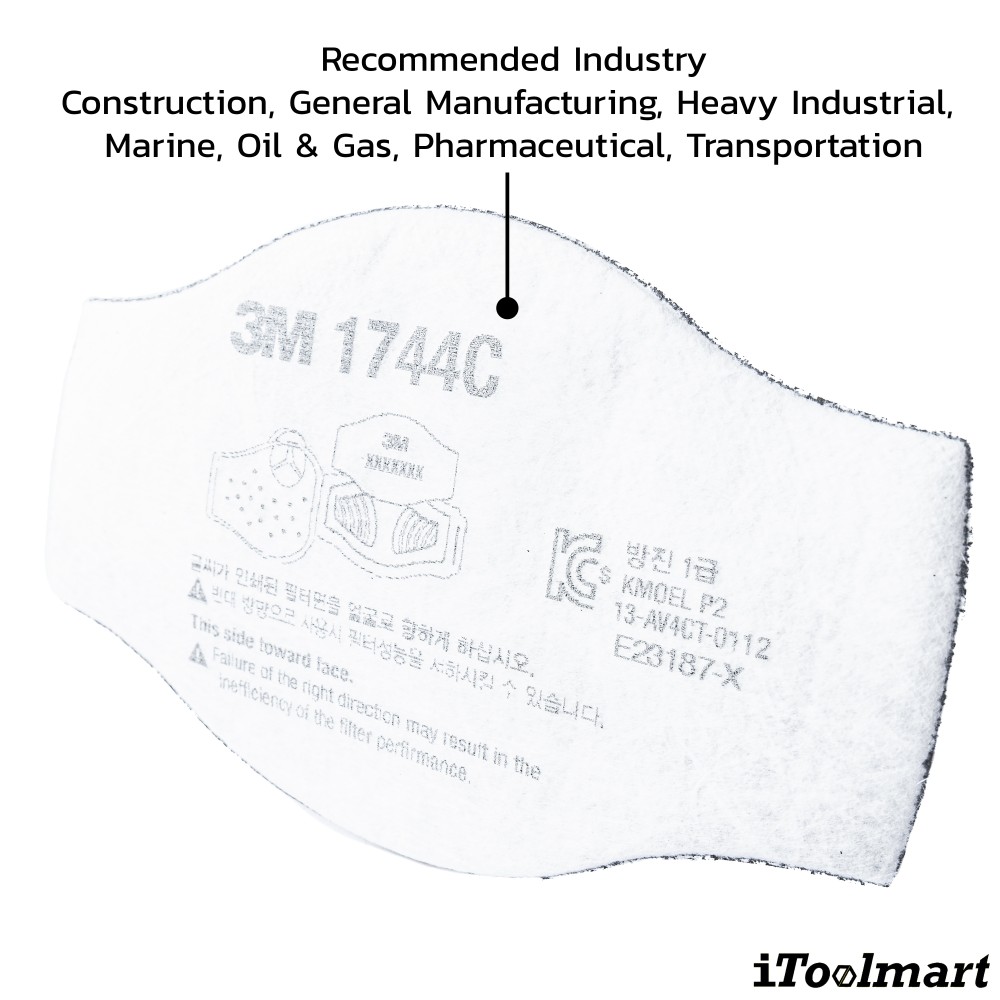 แผ่นกรอง 3M 1744C แบบมีคาร์บอน  P2  10 ชิ้น 