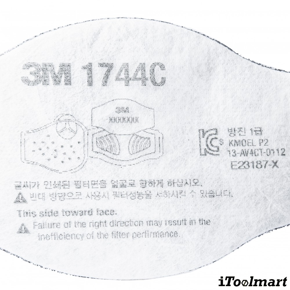 แผ่นกรอง 3M 1744C แบบมีคาร์บอน  P2  10 ชิ้น 