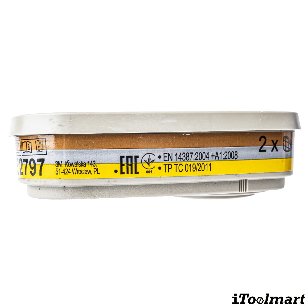 ตลับกรอง 3M 6057 ตลับกรองไอระเหยสารตัวทำละลายและกรดแก๊ส  A1B1E1  2ชิ้น 