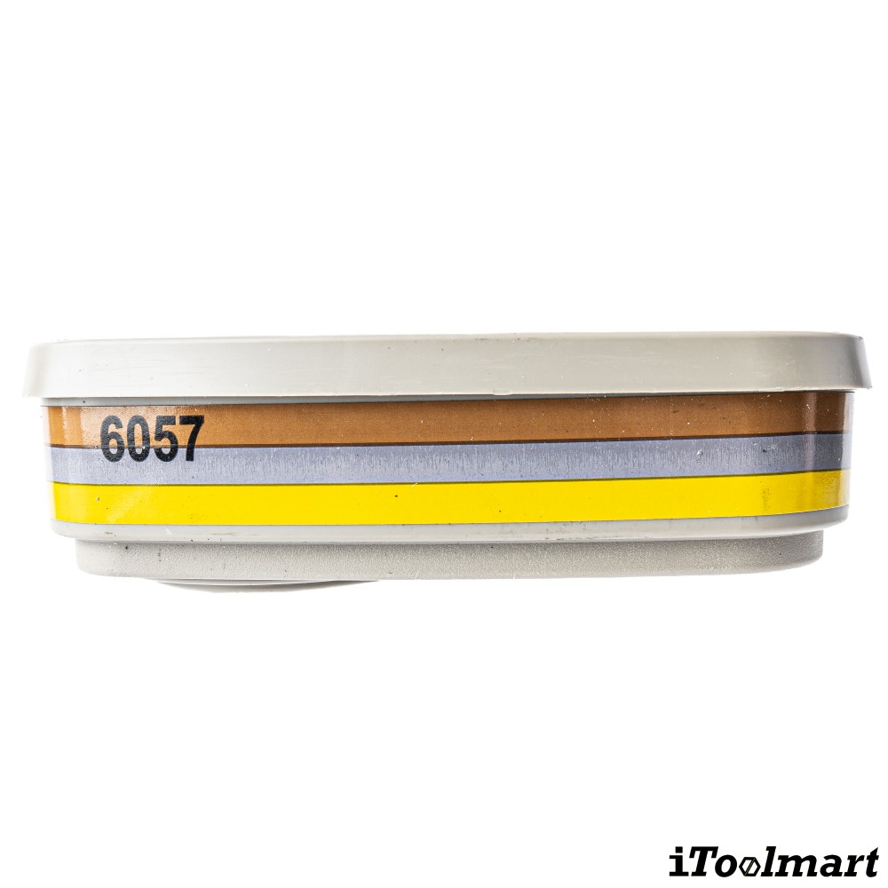 ตลับกรอง 3M 6057 ตลับกรองไอระเหยสารตัวทำละลายและกรดแก๊ส  A1B1E1  2ชิ้น 