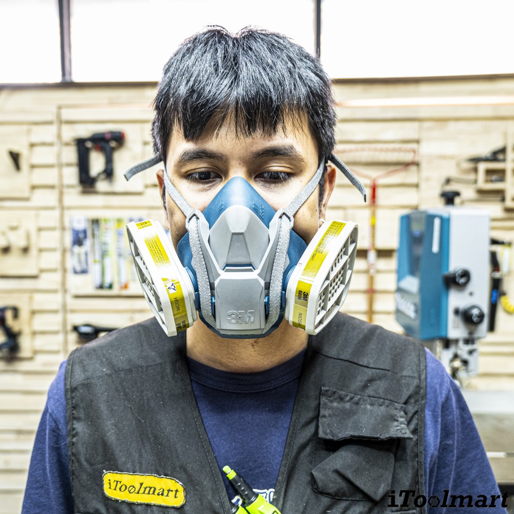 หน้ากากกันสารเคมี 3M 6502QL หน้ากากครึ่งหน้าชนิดไส้กรองคู่ ขนาดกลาง  เฉพาะหน้ากาก 7000128239
