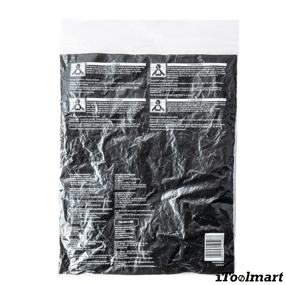 หน้ากากกันสารเคมี 3M HF 802SD หน้ากากไส้กรองคู่พร้อมลำโพงขนาดจิ๋ว ขนาดกลาง