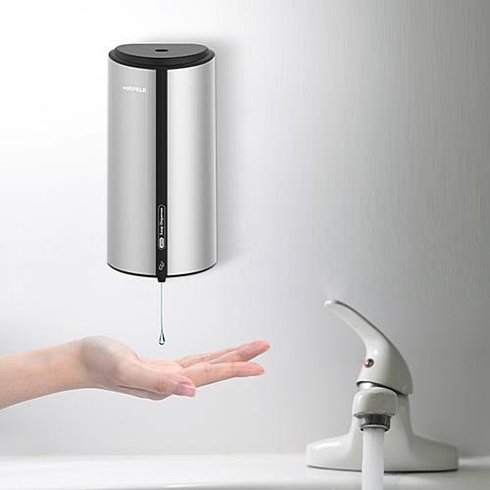เครื่องจ่ายสบู่เหลวอัตโนมัติ HAFELE 495.80.015 สีเทา ความจุ 850 มิลลิลิตร