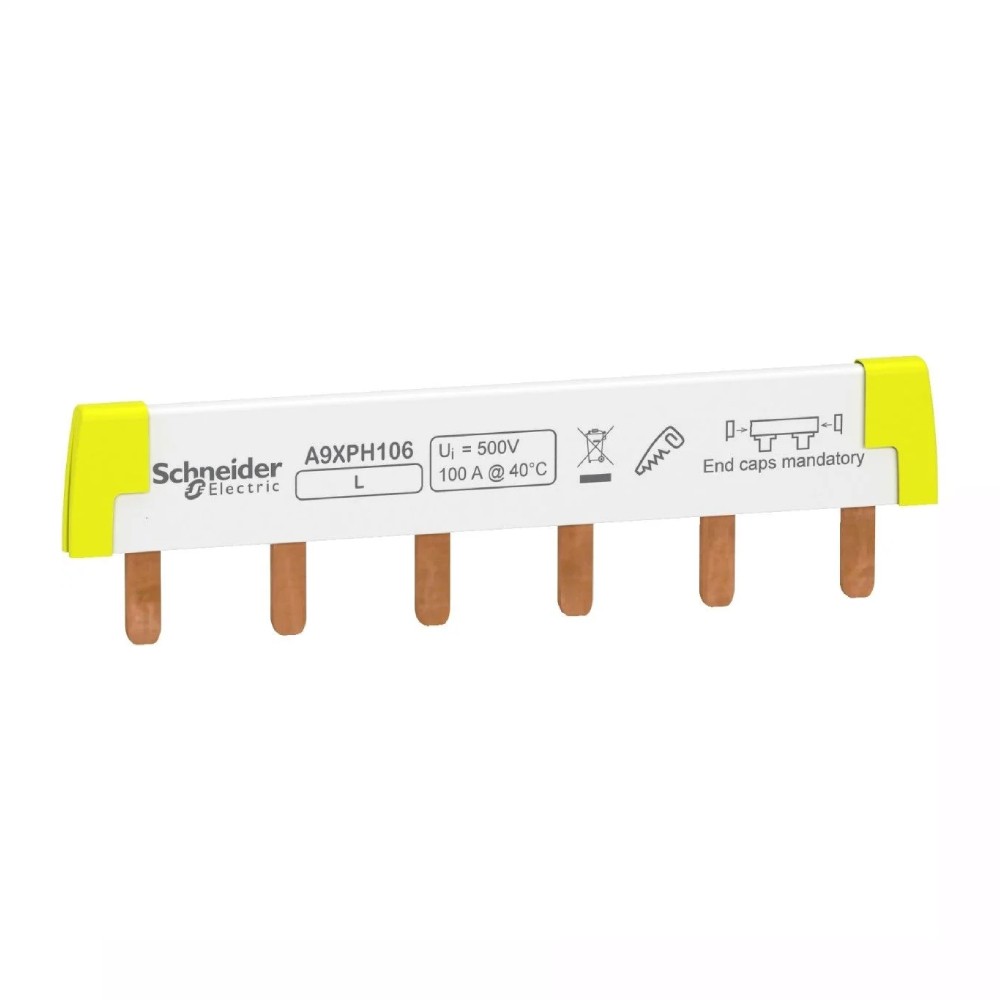 คอมบ์บัสบาร์ SCHNEIDER A9XPH106 Acti9 อุปกรณ์เสริมสำหรับติดตั้งเบรกเกอร์ แบบ 1P ได้ 6 ช่อง