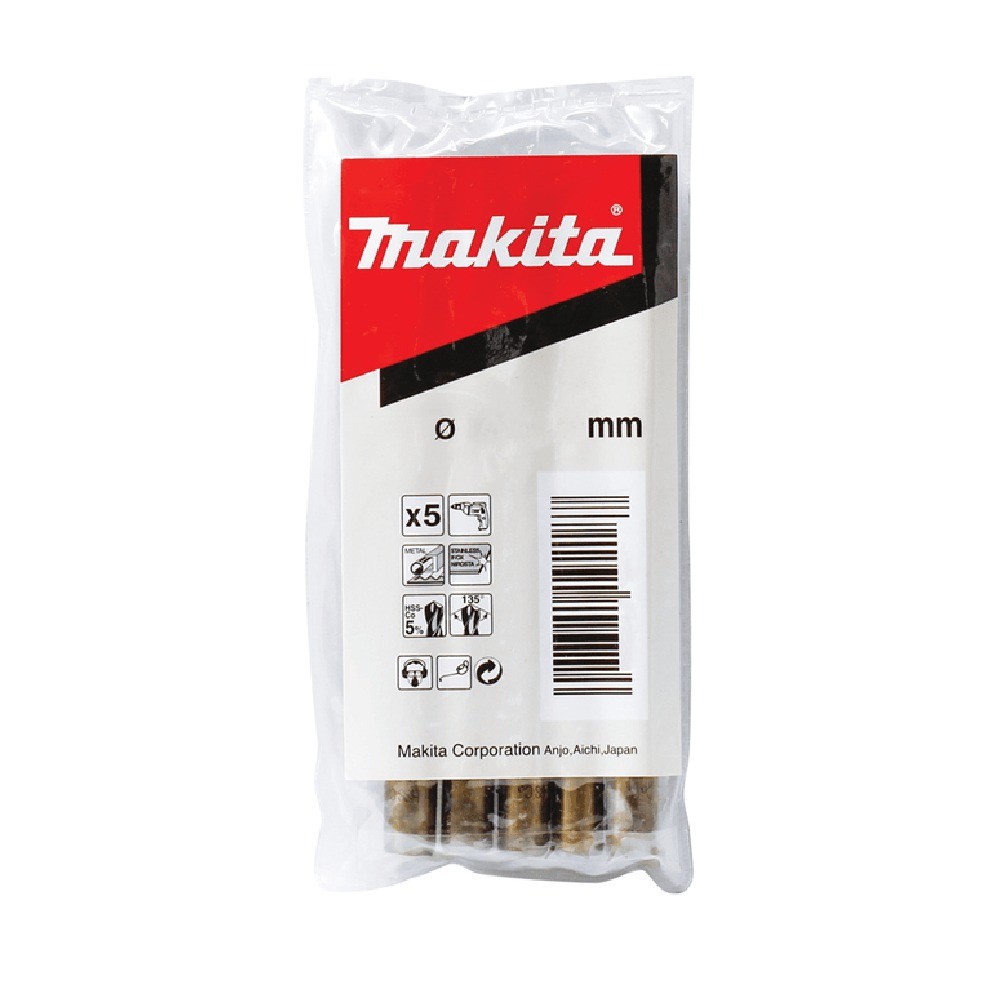 ดอกสว่านเจาะเหล็ก  MAKITA  D16617  HSSCo ขนาด 150x40mm  5 ชิ้น 