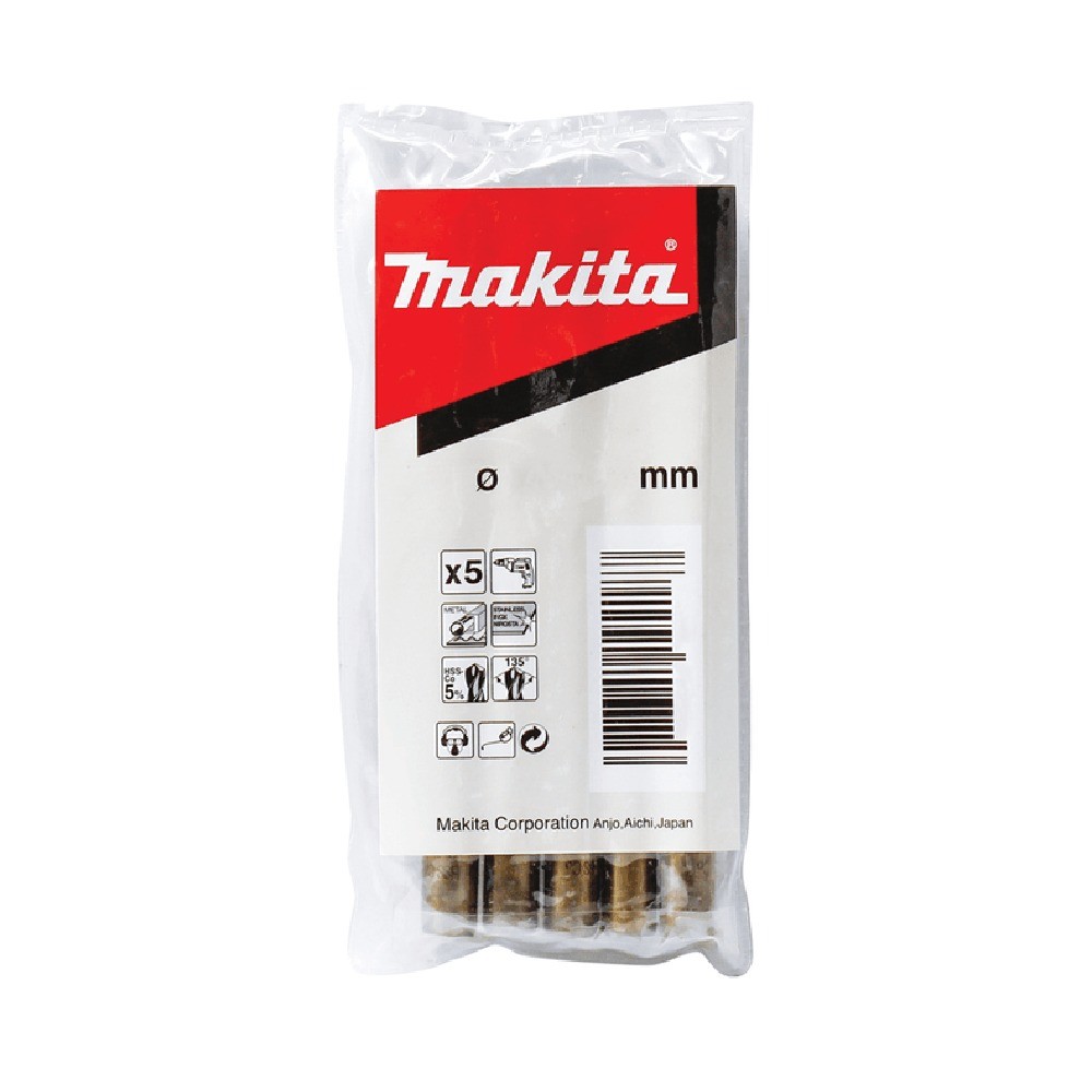 ดอกสว่านเจาะเหล็ก  MAKITA  D16857  HSSCo ขนาด 130x151mm  5 ชิ้น 