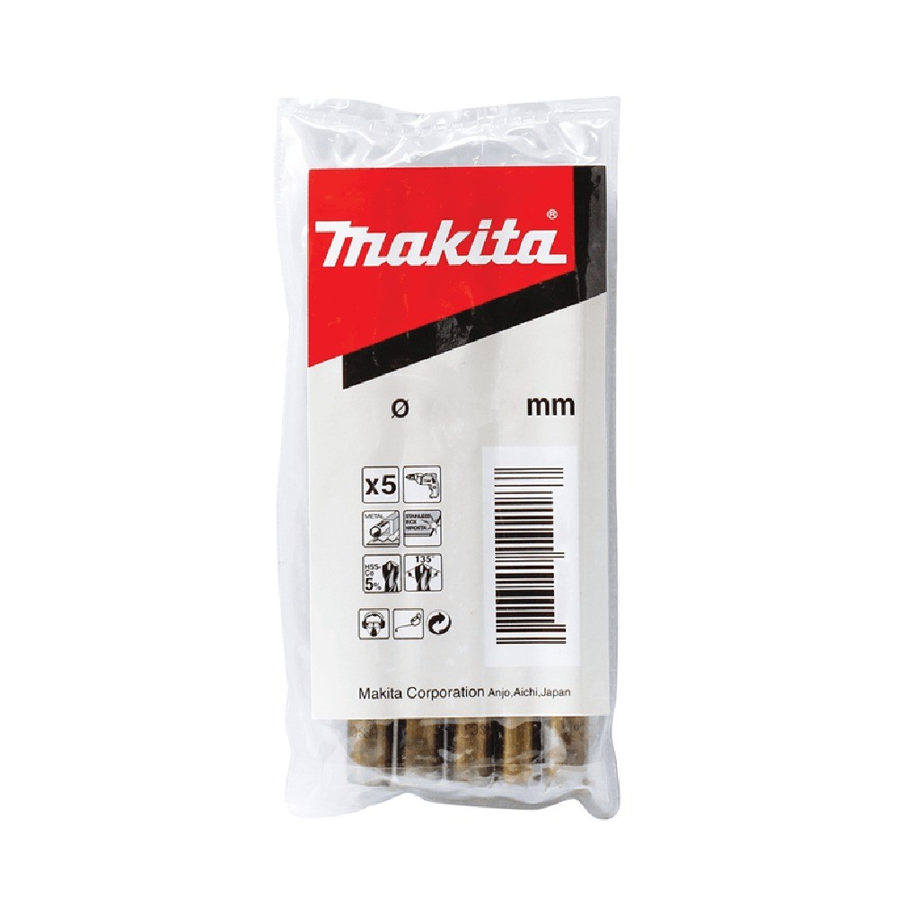 ดอกสว่านเจาะเหล็ก  MAKITA  D17625  HSSCo ขนาด 175x46mm 5 ชิ้น 
