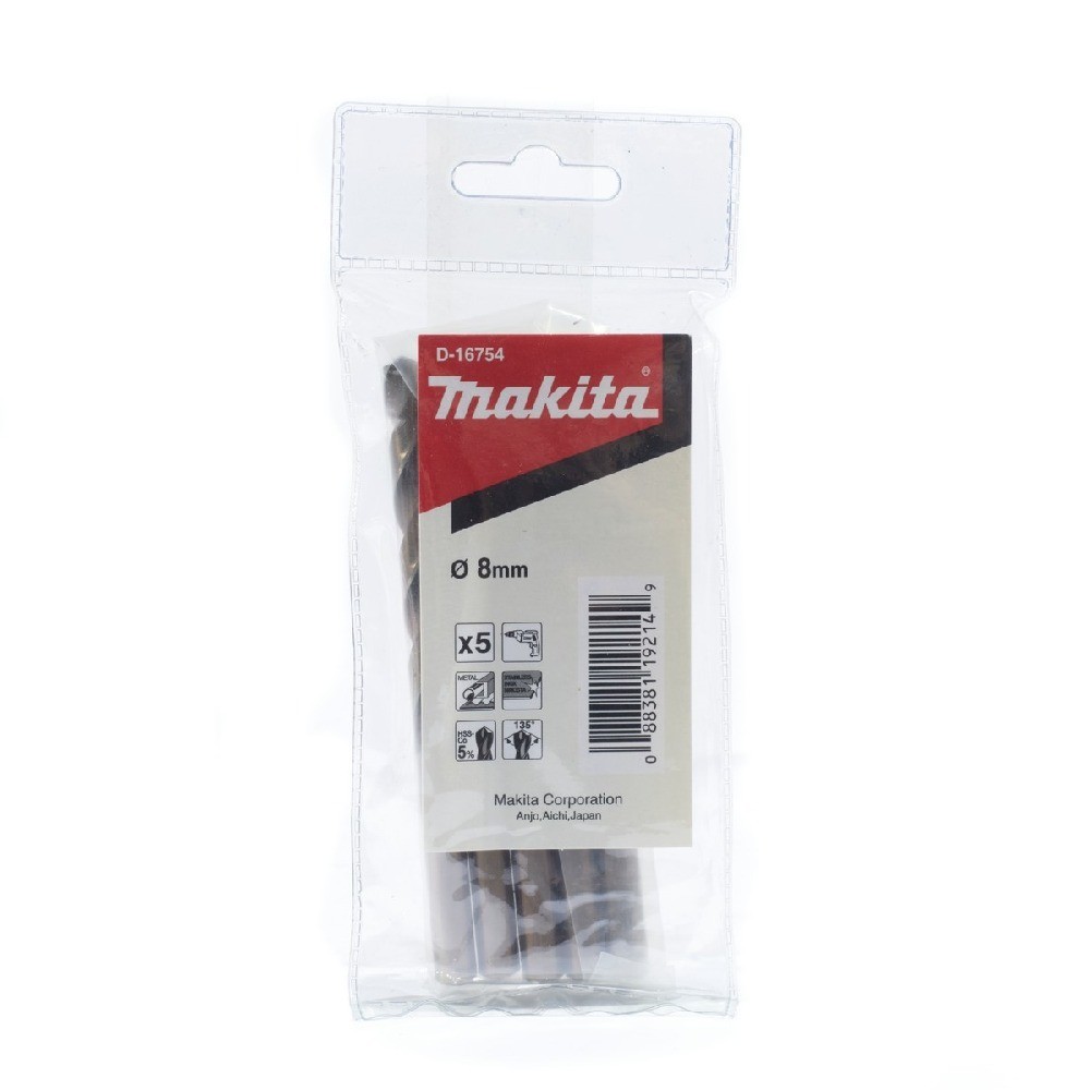 ดอกสว่านเจาะเหล็ก  MAKITA  D16754  HSSCo ขนาด 800x117mm 5 ชิ้น 