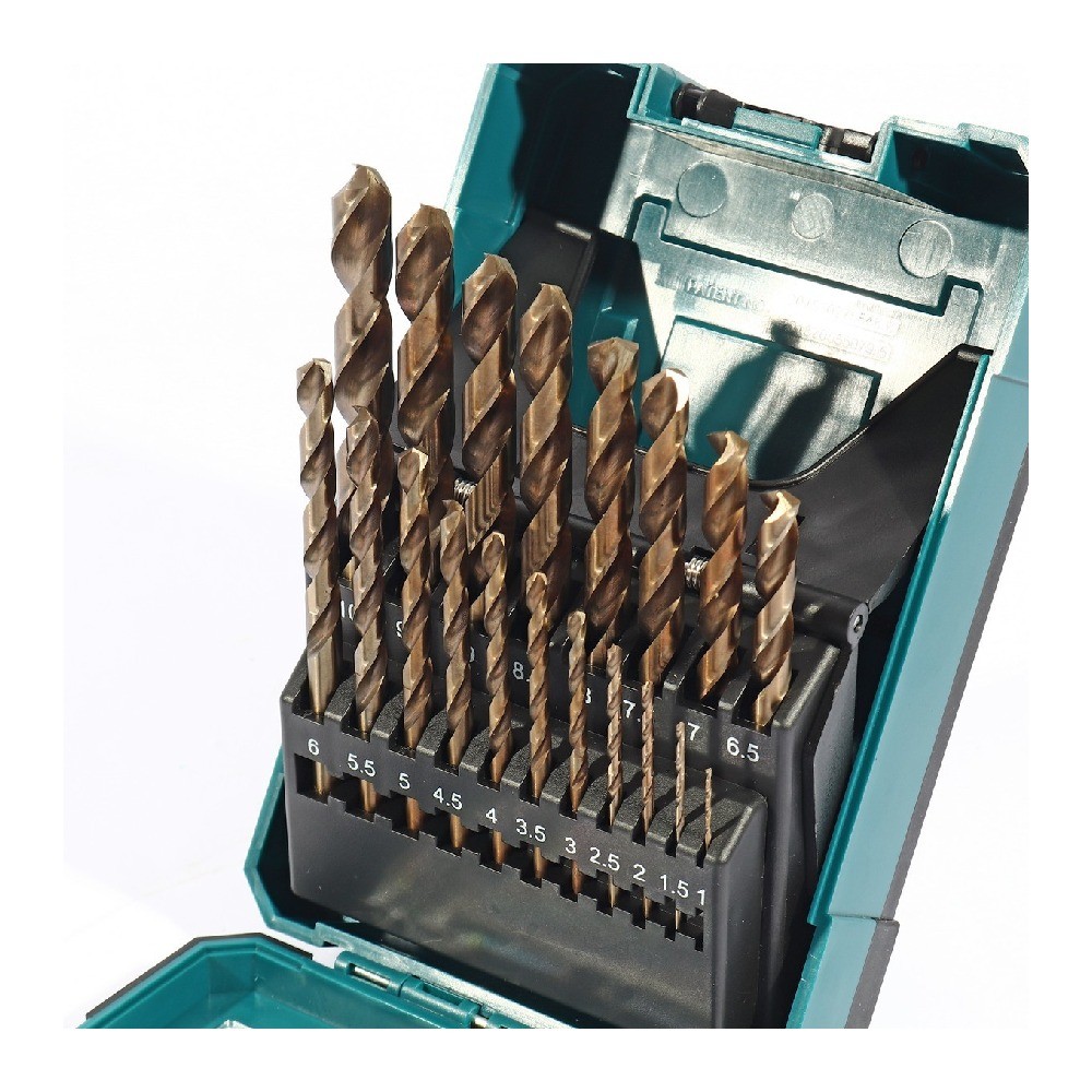 ชุดดอกสว่านเจาะเหล็ก MAKITA D67561  สีเงิน  HSSCo5 ขนาด 1013mm19 ชิ้น 