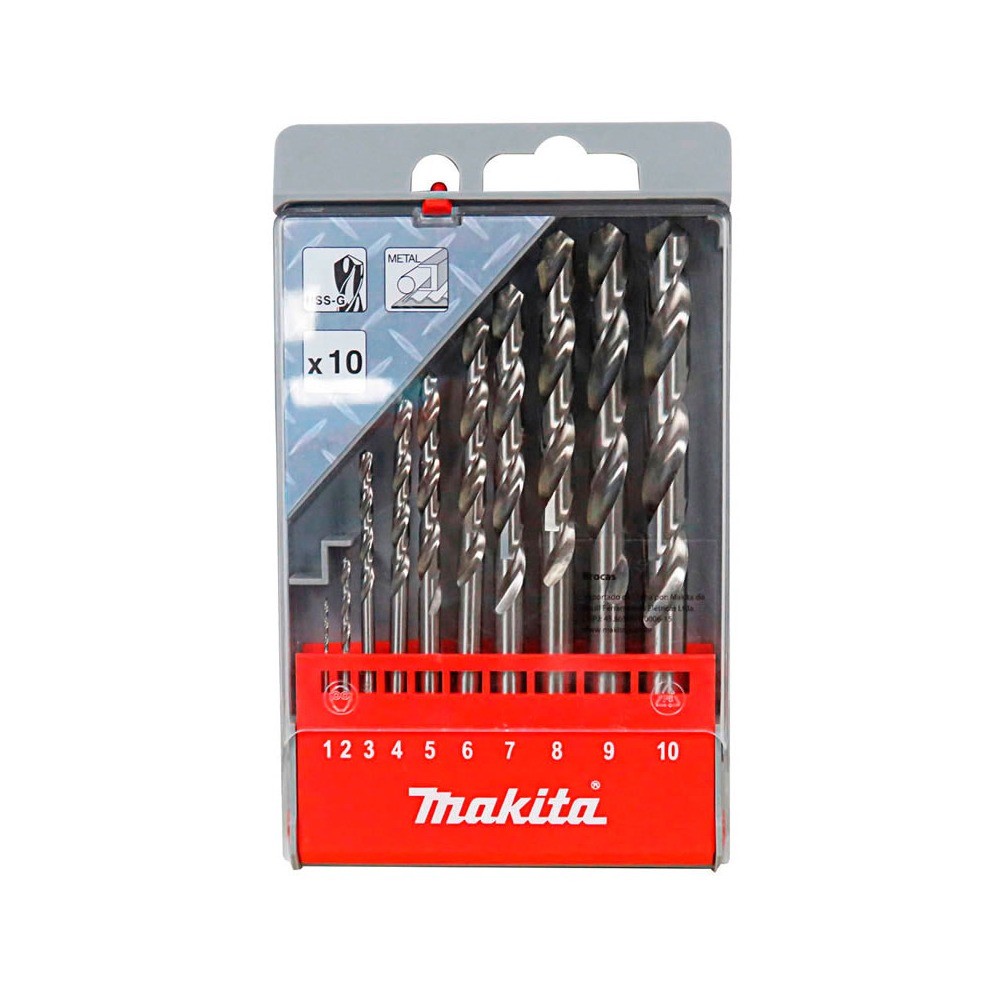 ชุดดอกสว่านเจาะเหล็ก MAKITA  D57205 สีเงิน HSSG ขนาด 110mm10ดอกชุด 