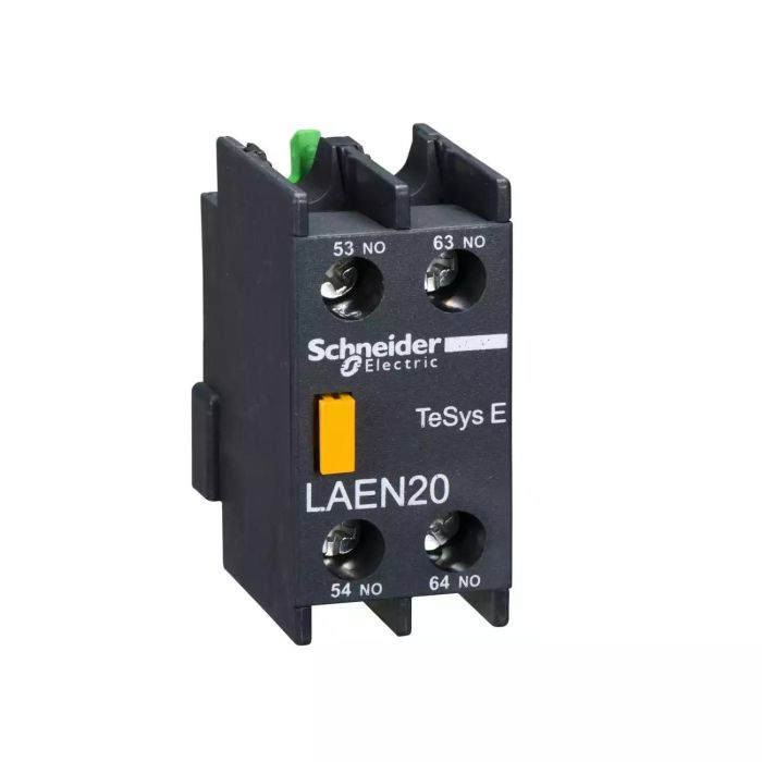 บล็อกหน้าสัมผัส SCHNEIDER LAEN02 อุปกรณ์เสริมสำหรับติดตั้งด้านหน้าของคอนแทคเตอร์ 2NC
