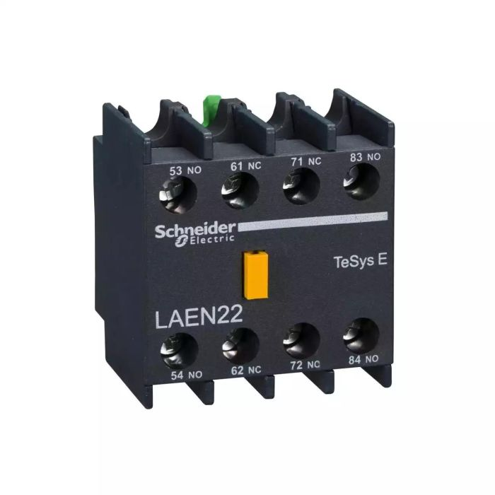 บล็อกหน้าสัมผัส SCHNEIDER LAEN22 อุปกรณ์เสริมสำหรับติดตั้งด้านหน้าของคอนแทคเตอร์ 2NO2NC
