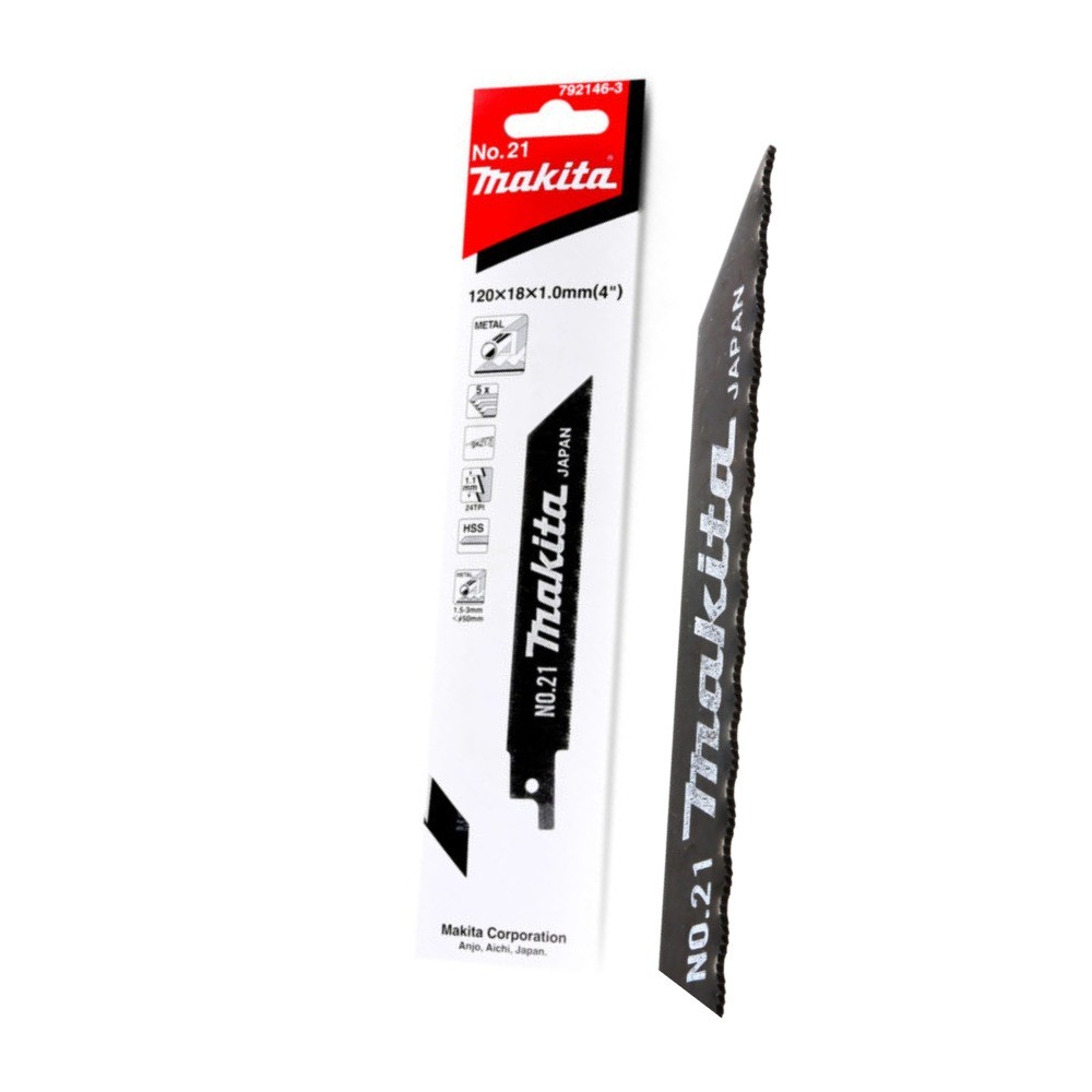 ใบเลื่อยชัก MAKITA 7921463  No21 24tpi 125mm HSS