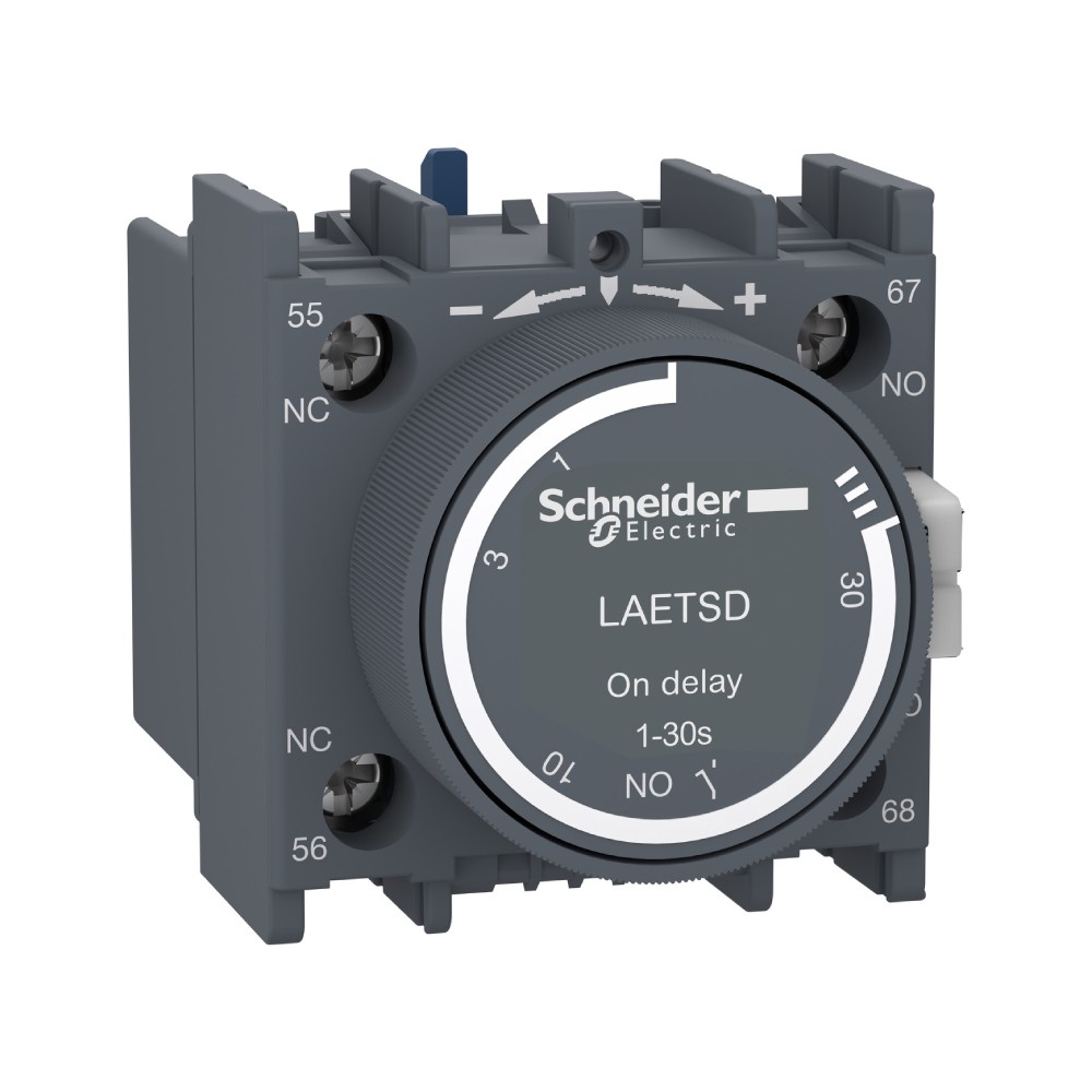 บล็อกหน้าสัมผัส SCHNEIDER LAETSD อุปกรณ์เสริมสำหรับติดตั้งด้านหน้าของแมกเนติกคอนแทคเตอร์ แบบหน่วงเวล1NO 1NC