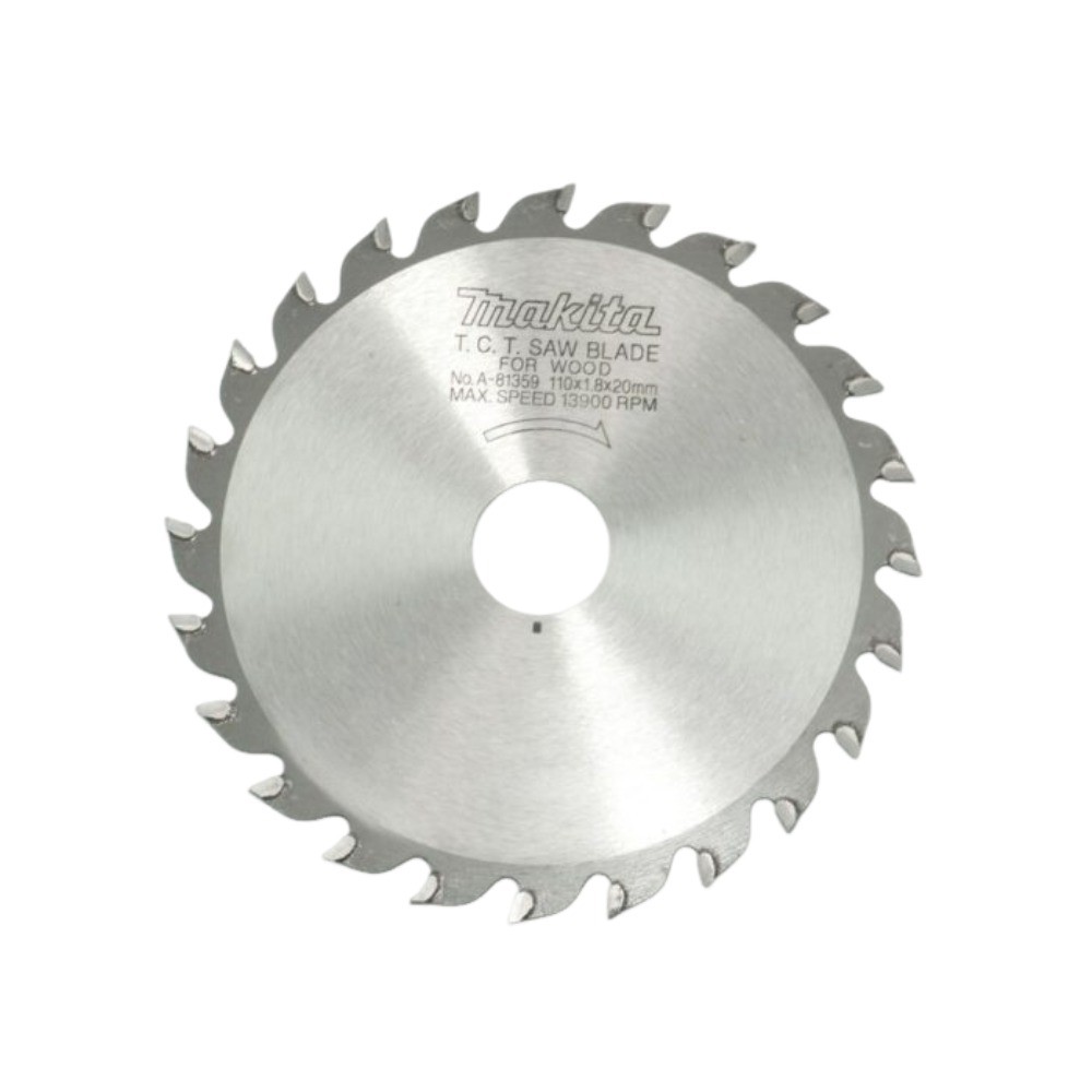 ใบเลื่อยวงเดือน MAKITA A81359 สำหรับตัดไม้  TCT ขนาด 110x20x24T 