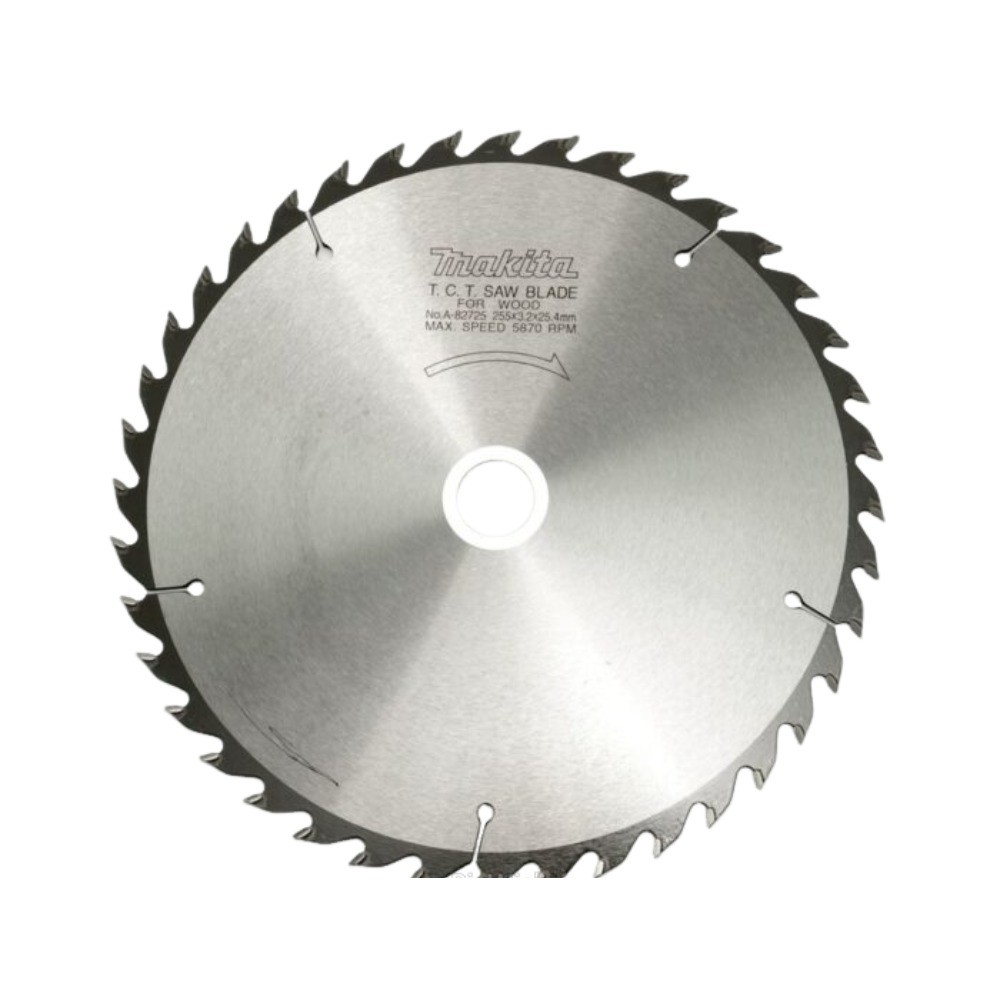 ใบเลื่อยวงเดือน MAKITA  A82725 สำหรับตัดไม้  TCT ขนาด 255×254x40T 