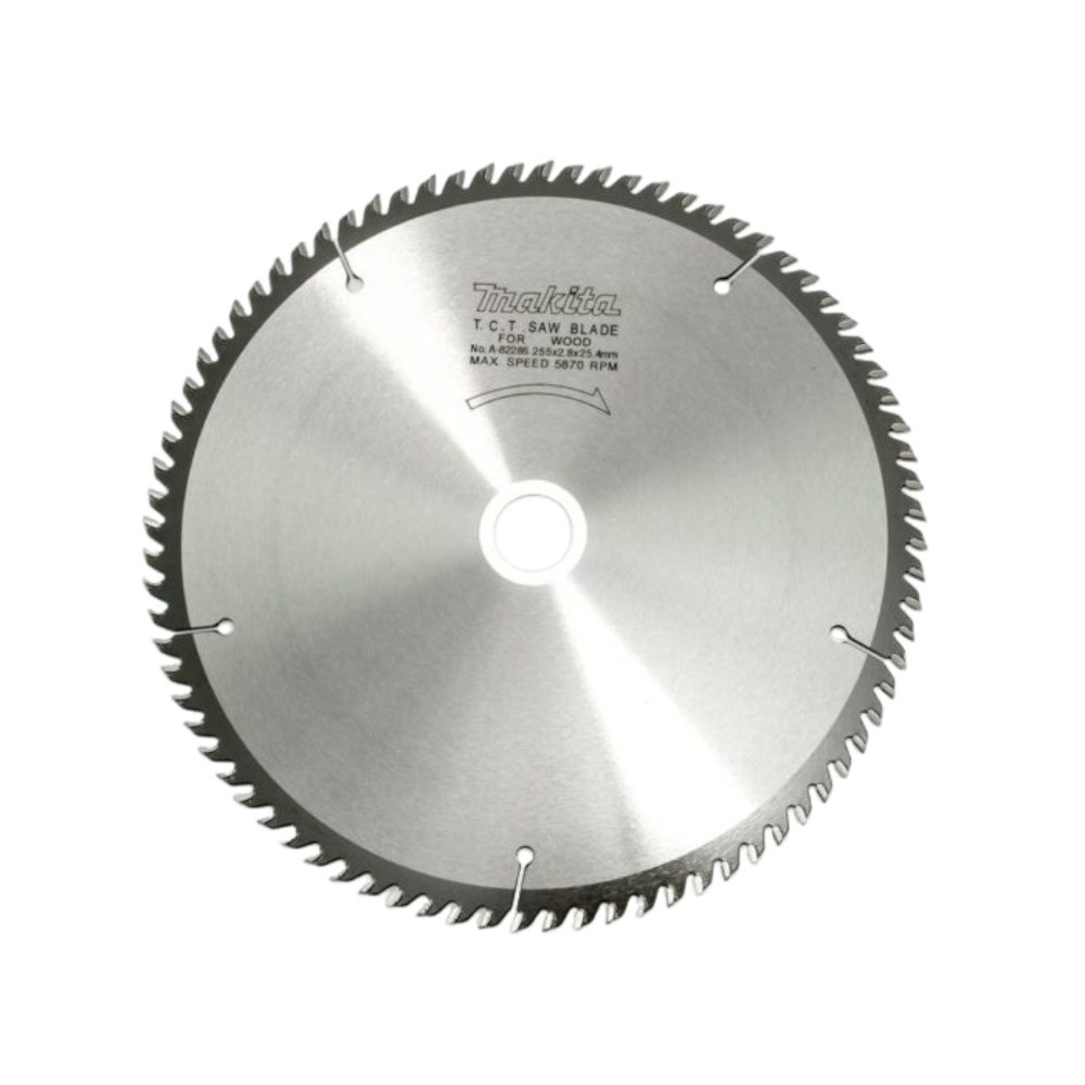 ใบเลื่อยวงเดือน MAKITA A 82286 สำหรับตัดไม้  TCT ขนาด 255×25 4x80T 