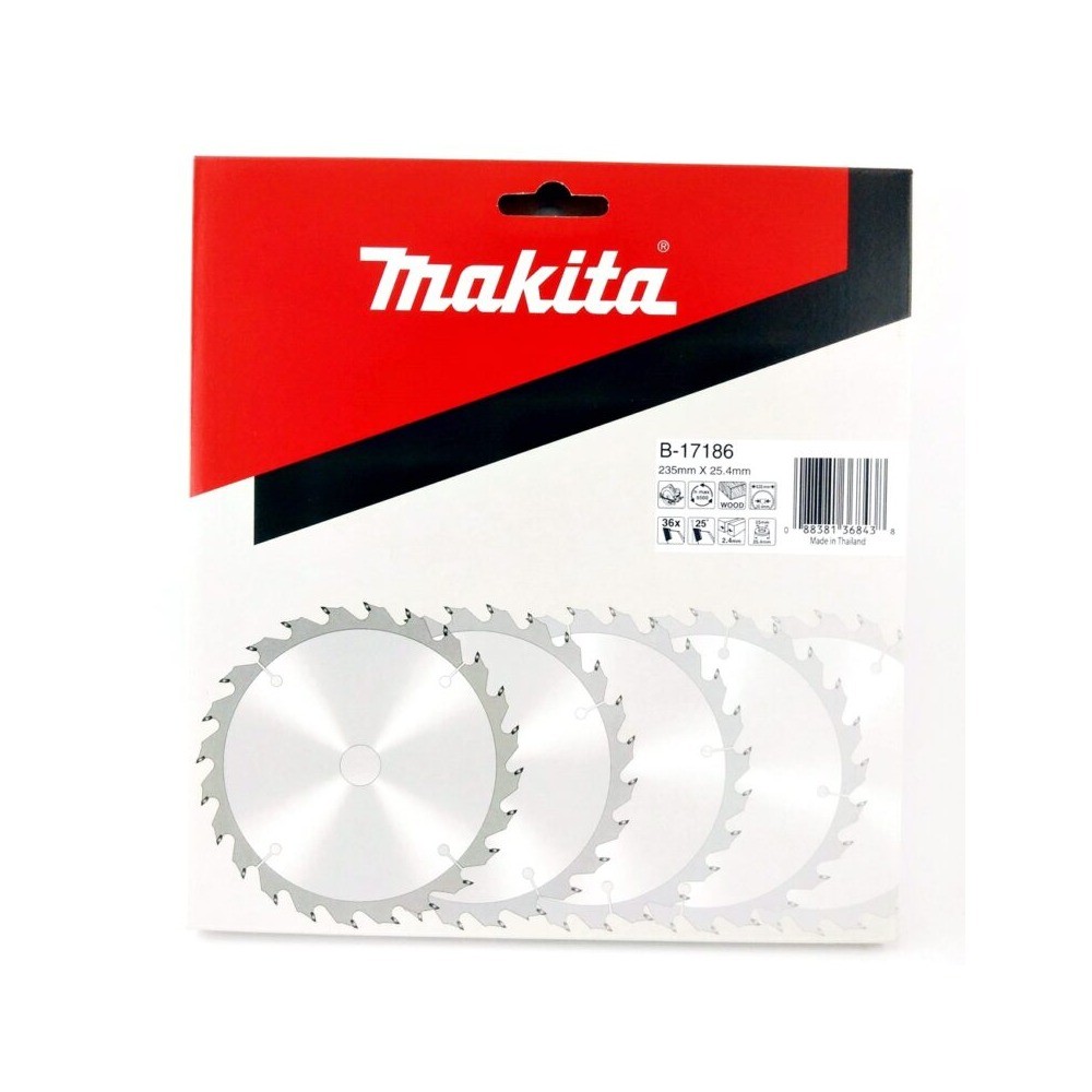 ใบเลื่อยวงเดือน MAKITA  B17186 สำหรับตัดไม้  TCT ขนาด 235×254x36T 