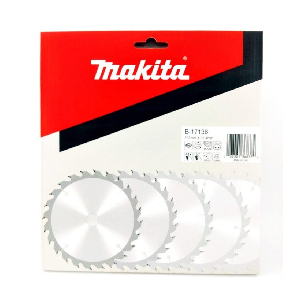 ใบเลื่อยวงเดือน MAKITA  B17136 สำหรับตัดไม้ TCT ขนาด 203×254x48T