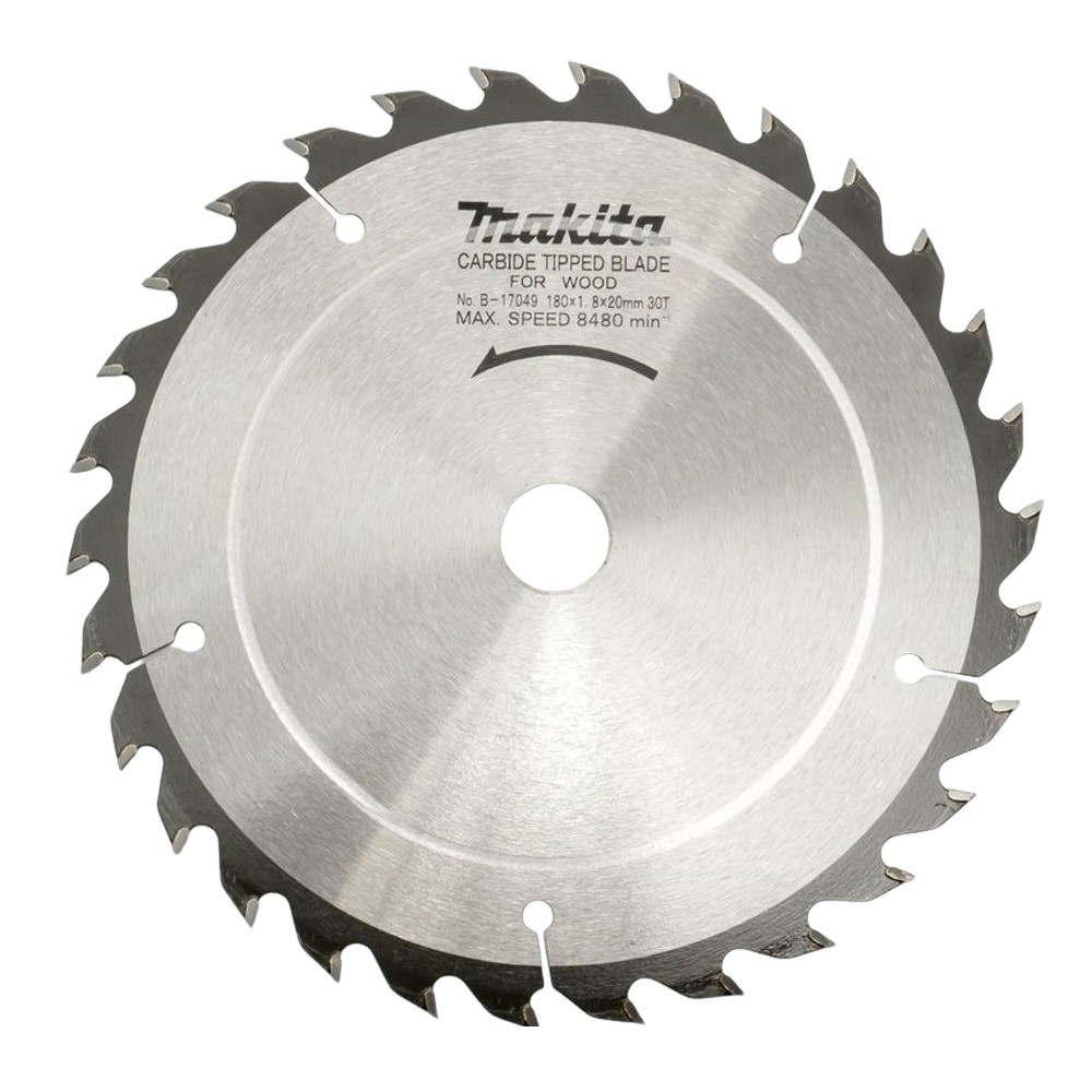 ใบเลื่อยวงเดือน MAKITA  B17049 สำหรับตัดไม้  TCT ขนาด 180x20x30T 