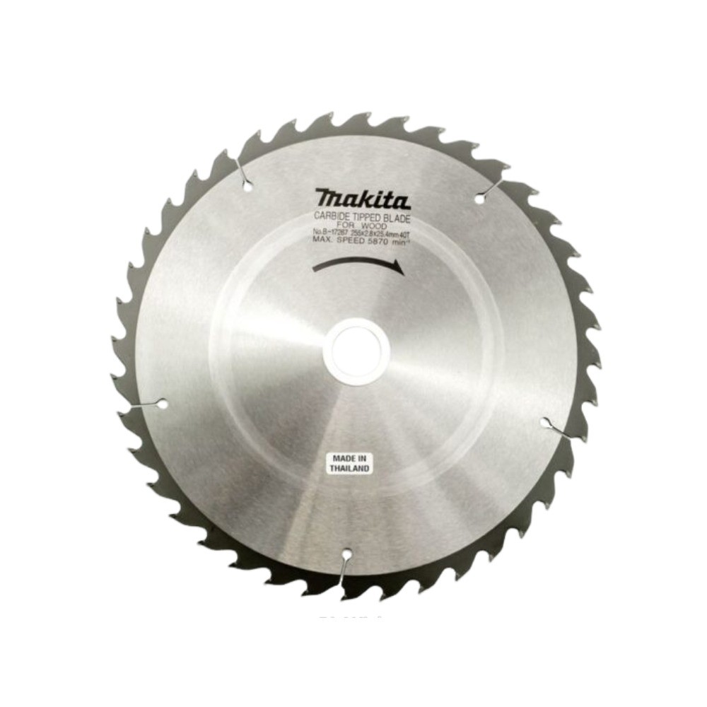 ใบเลื่อยวงเดือน MAKITA  B17267 สำหรับตัดไม้  TCT ขนาด 255×254x40T 