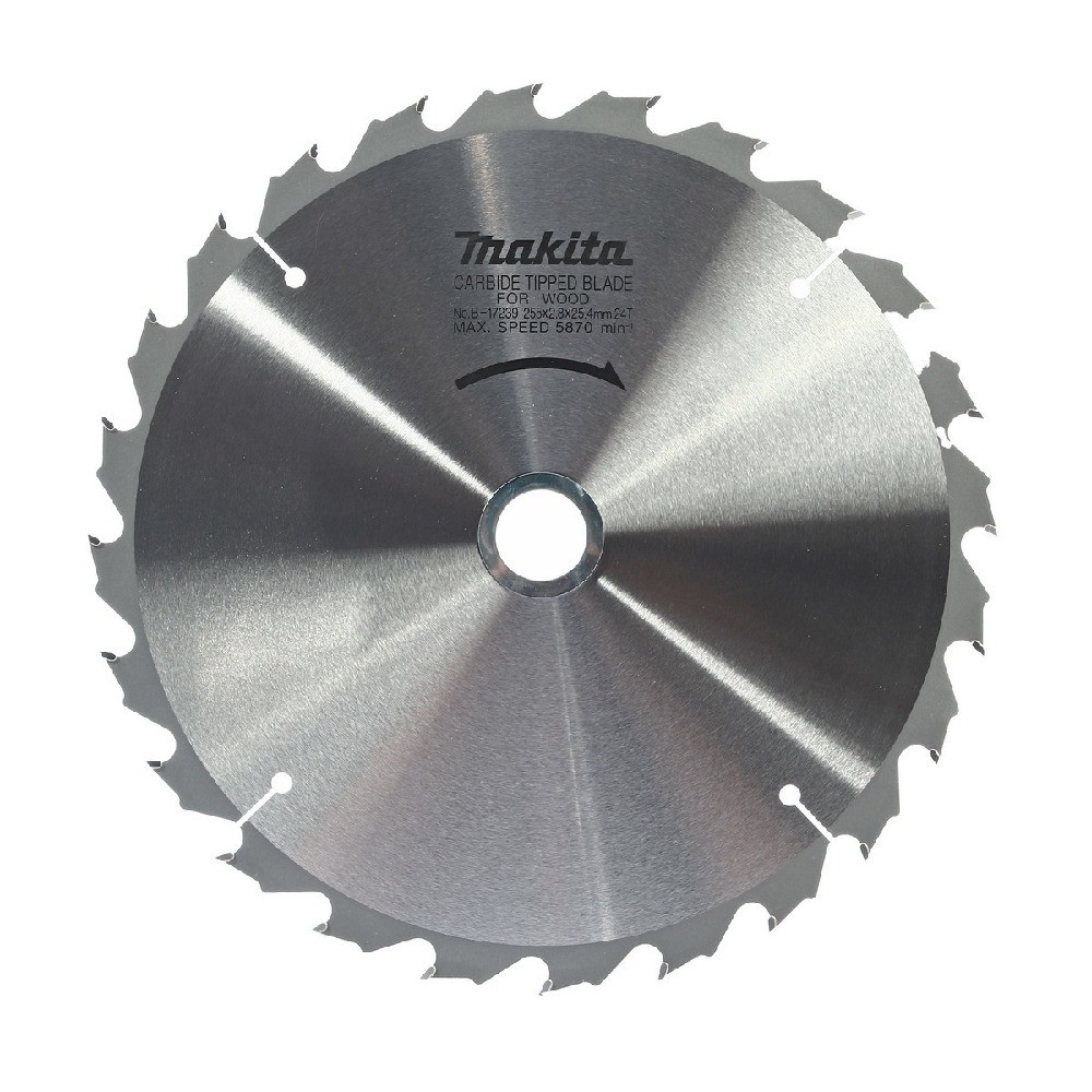 ใบเลื่อยวงเดือน MAKITA  B17239 สำหรับตัดไม้  TCT ขนาด 255×254x24T 