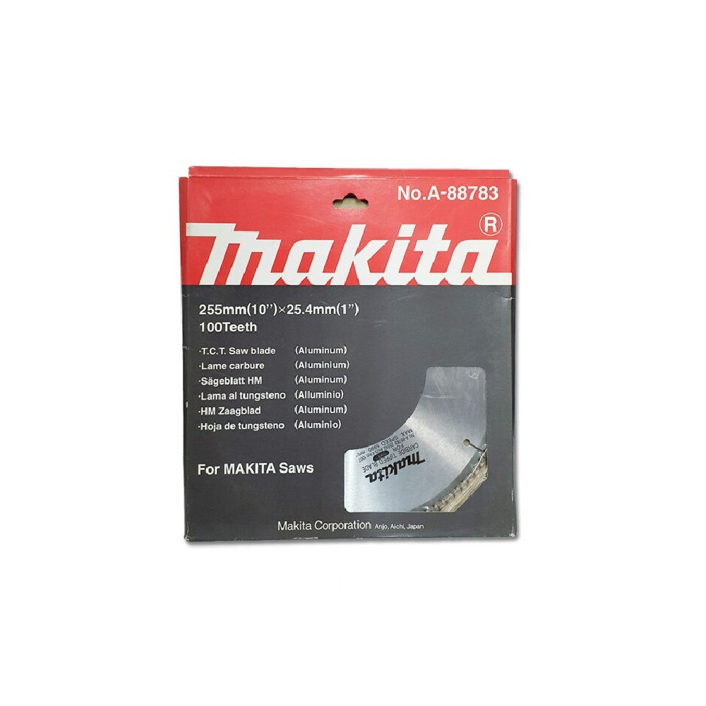 ใบเลื่อยวงเดือน MAKITA  A88783 สำหรับตัดมิเนียม TCT ขนาด 255×254x100T  MRed