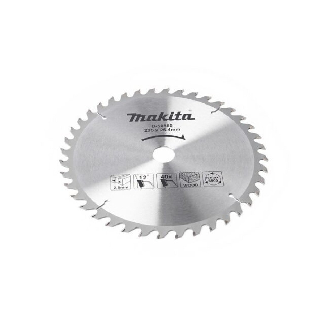 ใบเลื่อยวงเดือน MAKITA  D50550 สำหรับตัดไม้  TCT ขนาด 235x254×20x40T 