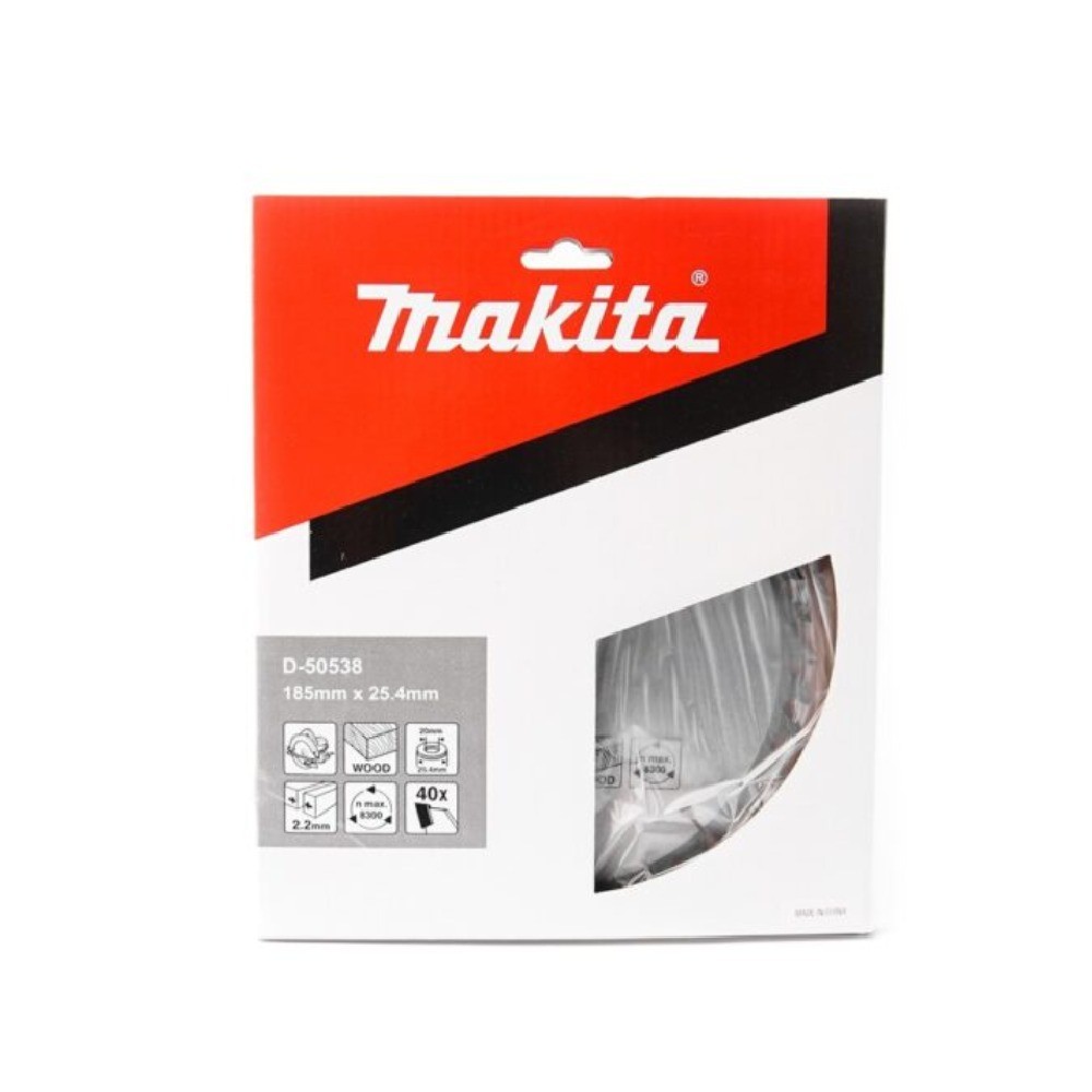 ใบเลื่อยวงเดือน MAKITA D50538 สำหรับตัดไม้  TCT ขนาด 185x254×20x40T 