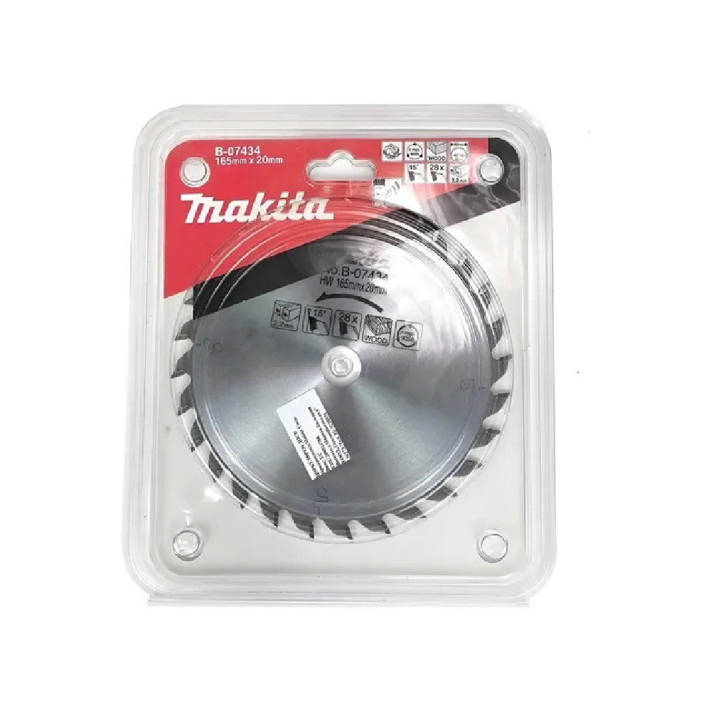 ใบเลื่อย MAKITA  B07434 สำหรับตัดไม้  TCT ขนาด 165x20x28T  SP6000