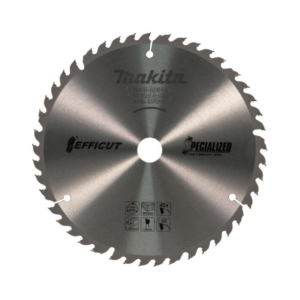 ใบเลื่อย MAKITA B68644 สำหรับตัดไม้  Efficut ขนาด 190x20x45T 